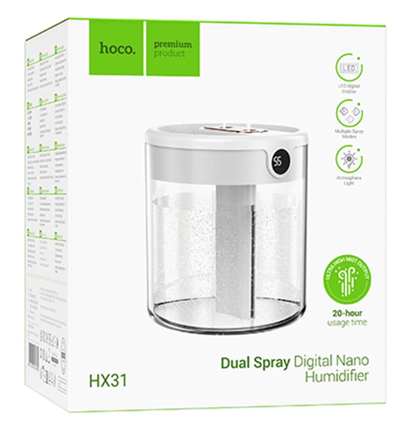 Hoco (HX31) - Umidificator casa/auto, Dual, White 1