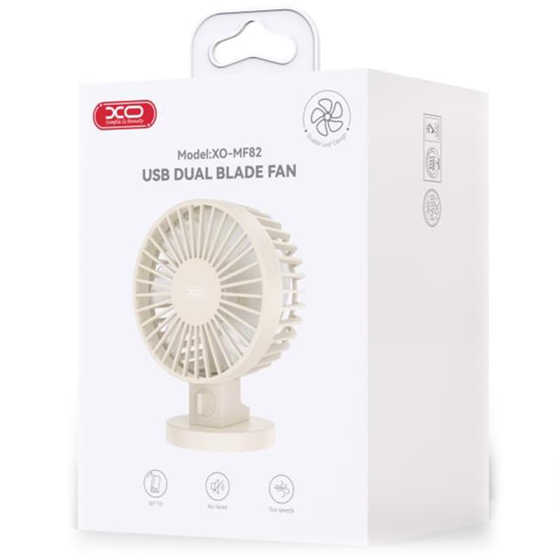 XO (MF82) - Ventilator Thin DesktOppo Folding/Hangable Fan, 2000mah, BEIGE 1