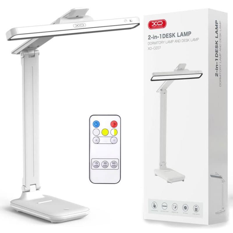 XO (OZ07) - Mini Lampa birou, reincarcabila, cu telecomanda, 3 culori, 1200MAh, White 1
