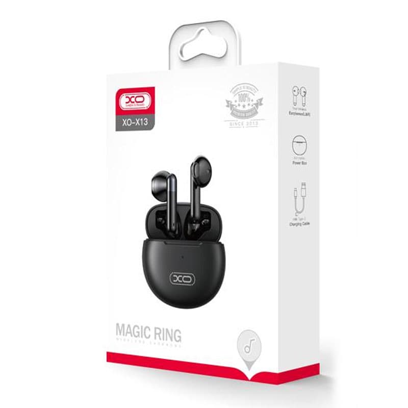 XO (X13) - Casti Wireless, Ear Buds, BT 5.1, 200h StandBy, 300mAh, Magic Ring, Black 1