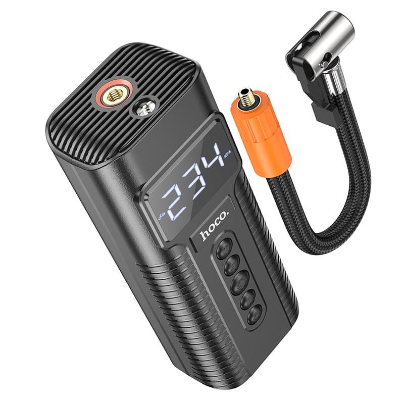 Hoco (PH55) - Pompa de aer, ≤ 2.5bar, DC12V, lanterna si afisaj LED, Black 1