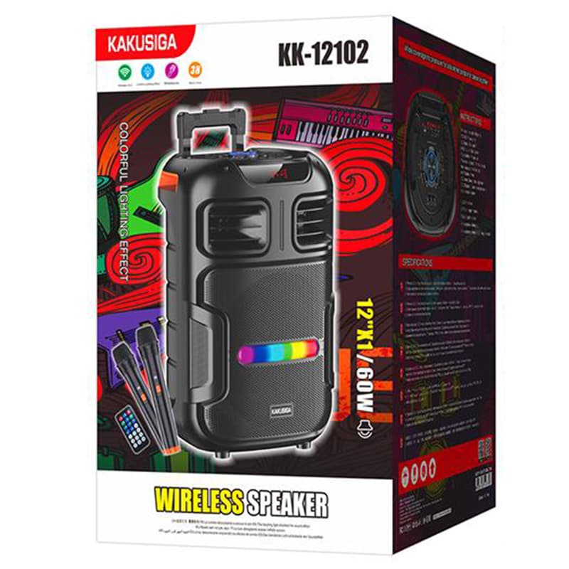 Kaku (KK-12102) - Boxa Portabila, 60W, 4500mAh, LED Display, Flame Ambient Light, Black 1