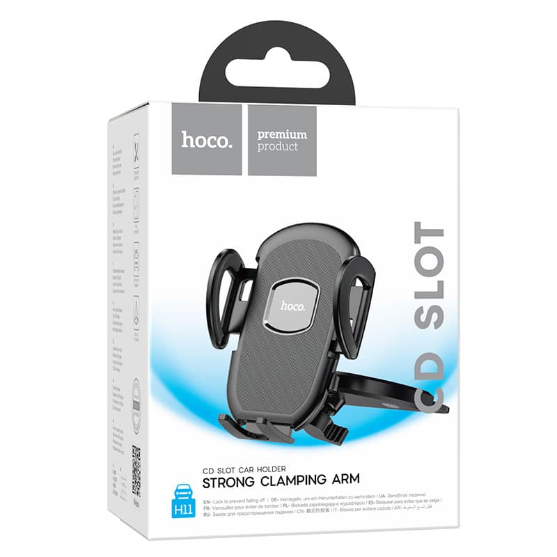 Hoco (H11) - Suport Auto, cu cleme laterale, montaj slot CD, AutoGravity, Black 1