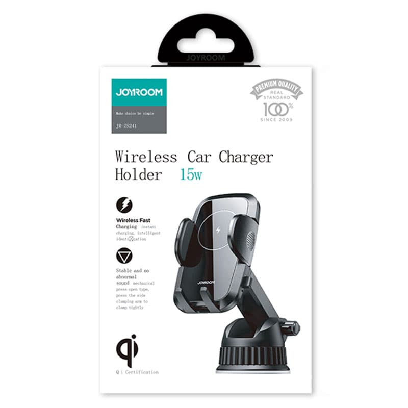 Joyroom (JR-ZS241) - Suport Auto cu incarcare Wireless, cleme laterale, montaj Bord, Black 1