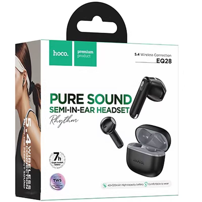 Hoco (EQ28) - Casti Wireless, EarBuds, 320mAh. Black 1