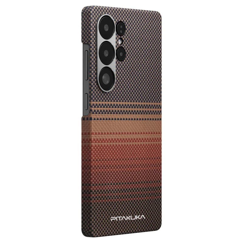 Husa Aramid PTK » Samsung S25 Plus, Kevlar Fiber, cu MagSafe, Sunset YELLOW