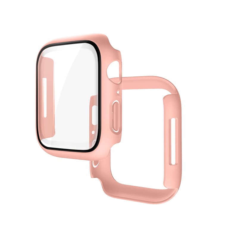 Hoco (WS4) - Rama protectie cu folie integrata, iWatch Series 7/8, PC, (41mm) - Pink 1