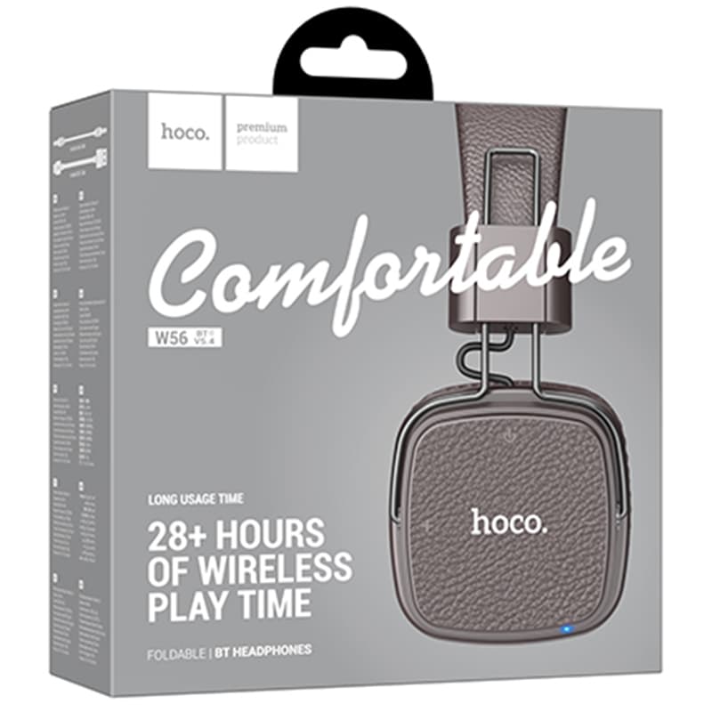 Hoco (W56) - Casti Wireless, Over Ear, BT 5.4, 200h StandBy, BROWN 1
