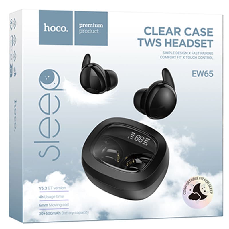 Hoco (EW65) - Casti Wireless, Ear Buds, BT 5.3, 180h StandBy, Noise Cancelling, 500mAh, Black 1