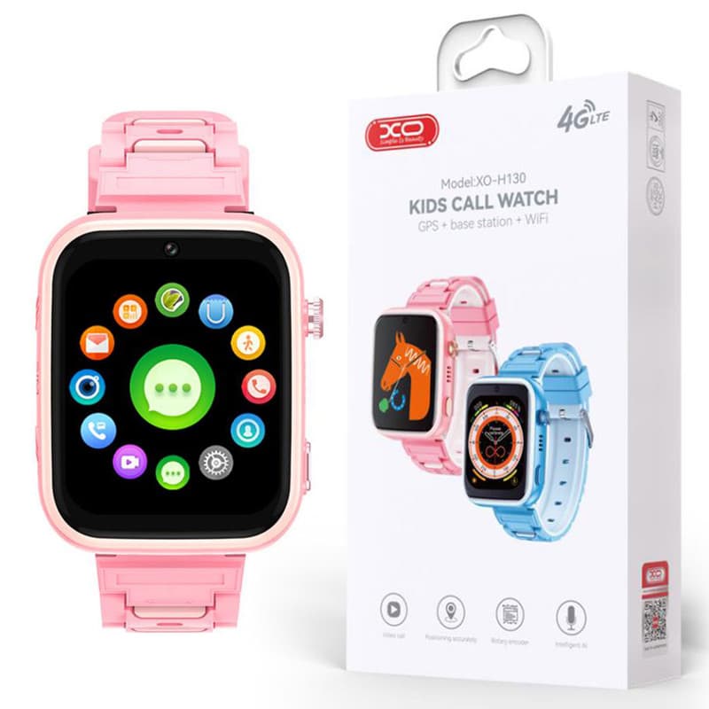 XO (H130) » Ceas Smart pentru copii, SIM card 4G, WiFi, camera foto, localizare SeTracker, GPS, Pink 1