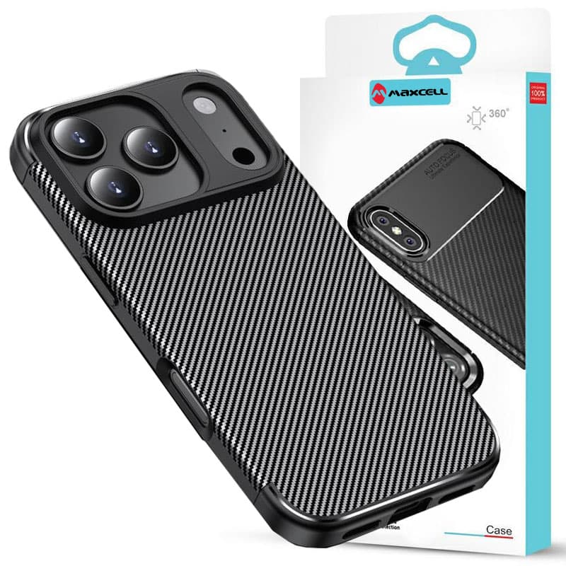 Husa AutoFocus » iPhone 17 Pro Max, Carbon Texture, TPU, Black 1