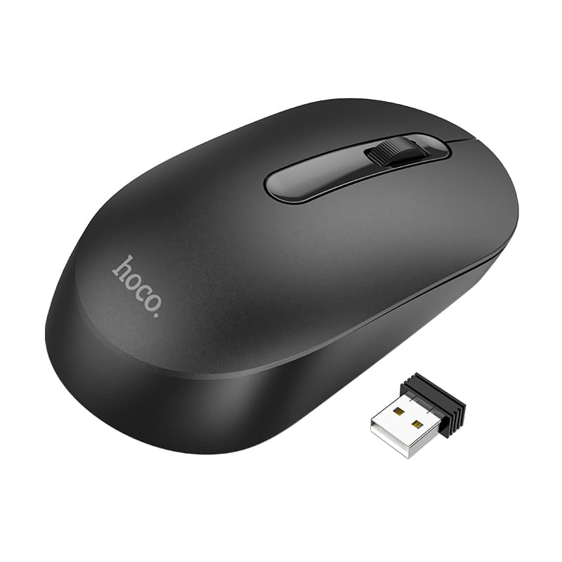 Hoco (GM14) - Mouse Wireless, 1.200 DPI, 3D Button, Black 1