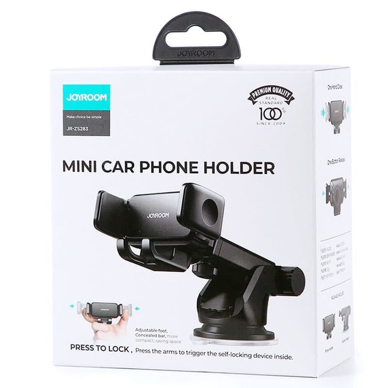 Joyroom (JR-ZS283) - Suport Auto, cu cleme laterale, montaj Bord, MultiAngle, brat ajustabil, Black 1