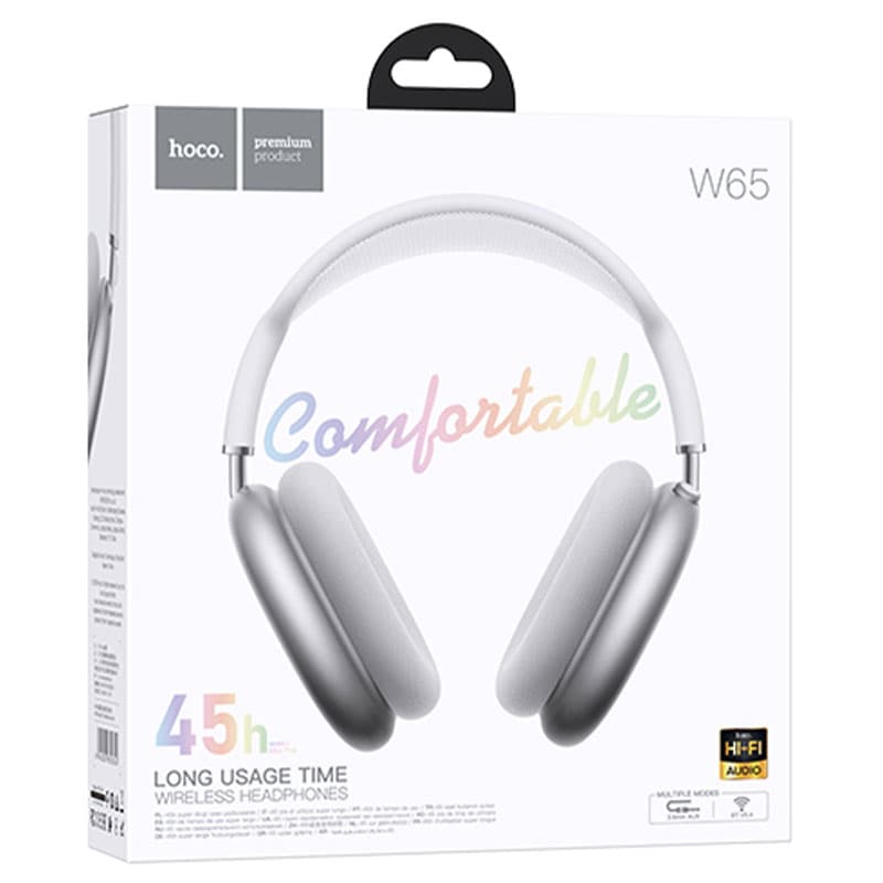 Hoco (W65) - Casti Wireless, Over Ear, BT 5.4, 45h StandBy, Silver 1
