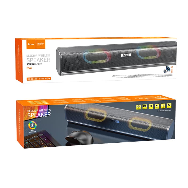 Hoco (BS49) - Boxa portabila, Desktop, BT Wireless, 5W*2, Grey