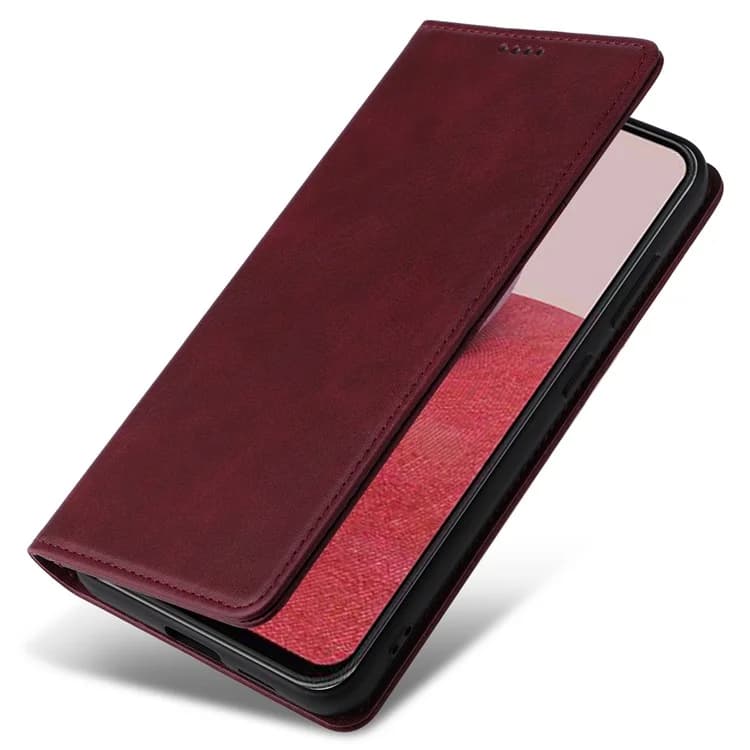 Husa Flip Leather » Samsung A06, Deluxe, Magnetic Wallet, Bordo