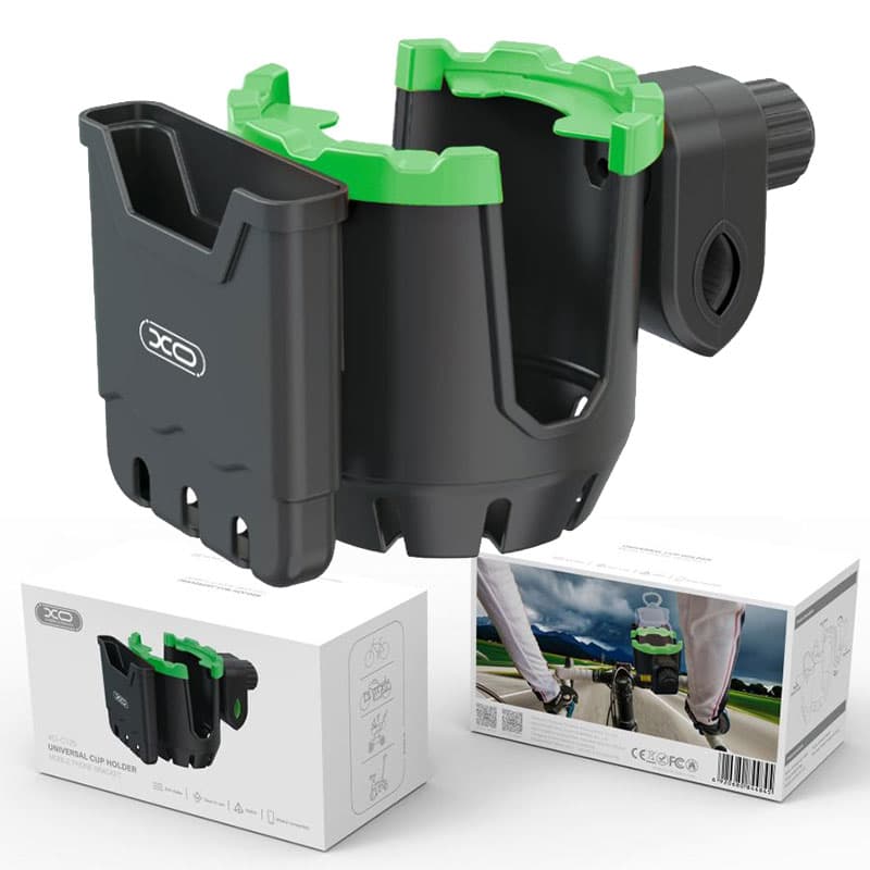 XO (C125) - Suport multifunctional, telefon/cup, montaj Ghidon, din ABS, Moto/Bike Black 1