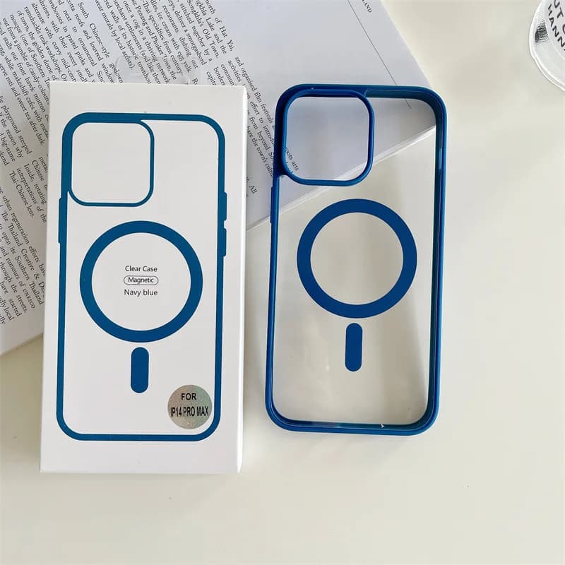Husa ClearMag » iPhone 16e, MagCase, Acryl Crystal, Blue frame
