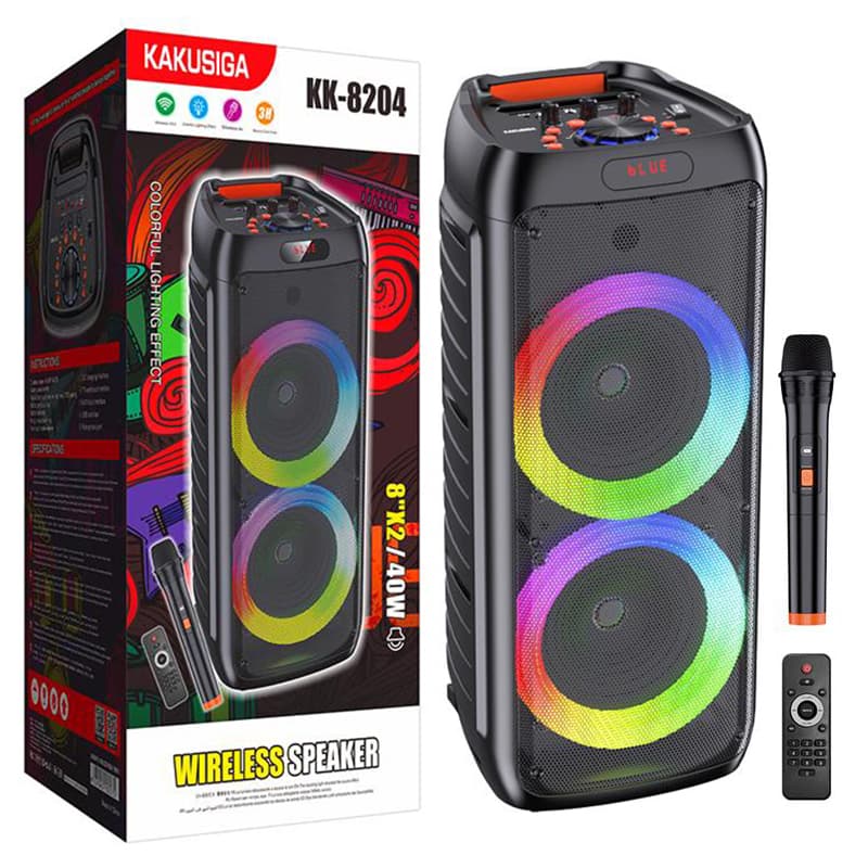 Kaku (KSC-8204) - Boxa Portabila, Microfon si Telecomanda, Flames Light, 40W, 4800mAh, Black 1
