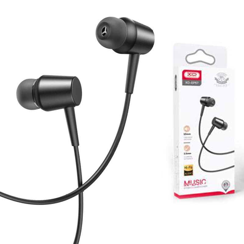 XO (EP57) - Casti cu Fir, In Ear, 3.5mm, 1.2m, Mic &amp; Volume Key, HiFi, Black 1