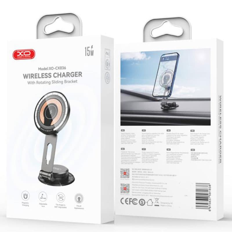 XO (CX036) - Suport Auto, Universal, Magnetic, Magnetic, Folding, Grey 1