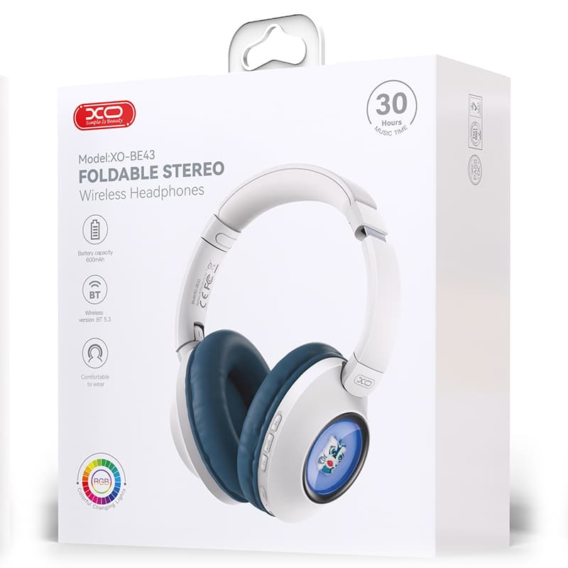 XO (BE43) - Casti Wireless, On Ear, BT 5.3, 600mAh, Blue 1
