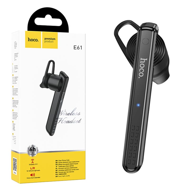 Hoco (E61) - Handsfree, In Ear, BT 5.1, 180h StandBy, 40mAh, Driving, SP, Gorgeous, Black 1