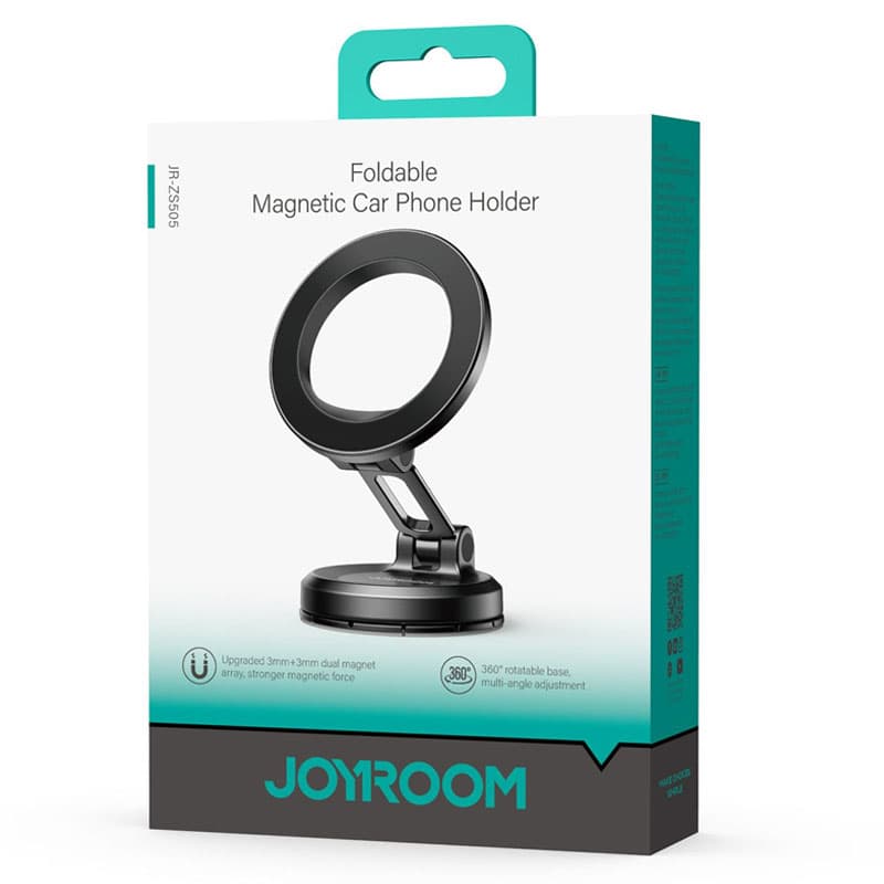 Joyroom (JR-ZS505) » Suport Auto, DashBoard, cu Adeziv, Magnetic Ring, FlipStick, Black 1