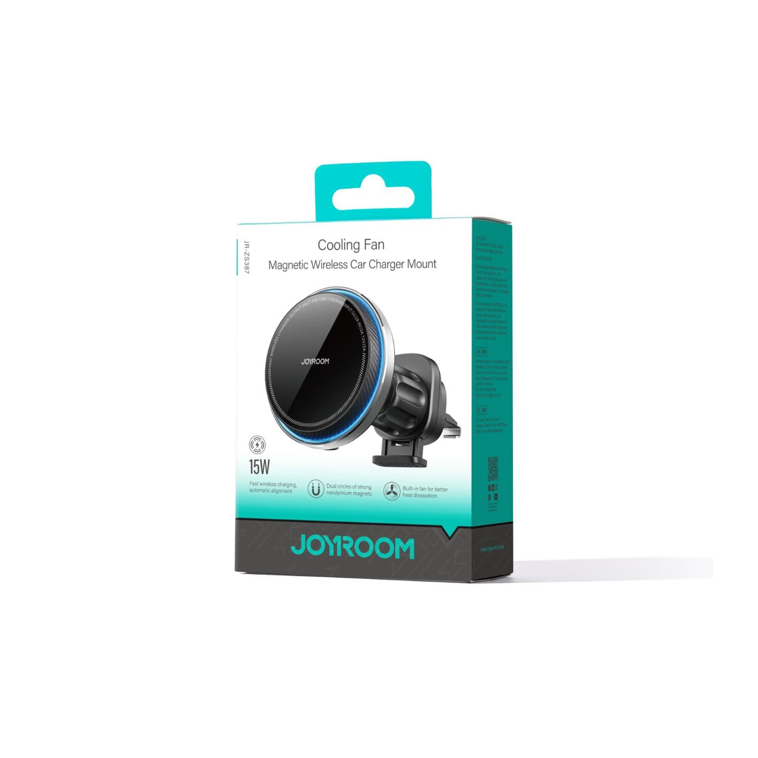 Joyroom (JR-ZS387) - Suport Auto cu incarcare Wireless, Ventilatie, PullCliPhone, Black 1