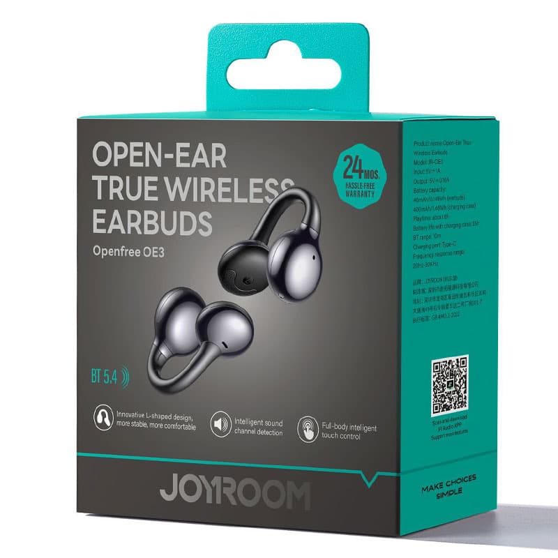 Joyroom (JR-OE3) - Casti Wireless, Open Ear, BT 5.4, 40/400mAh, 6h, Waterproof, Grey 1
