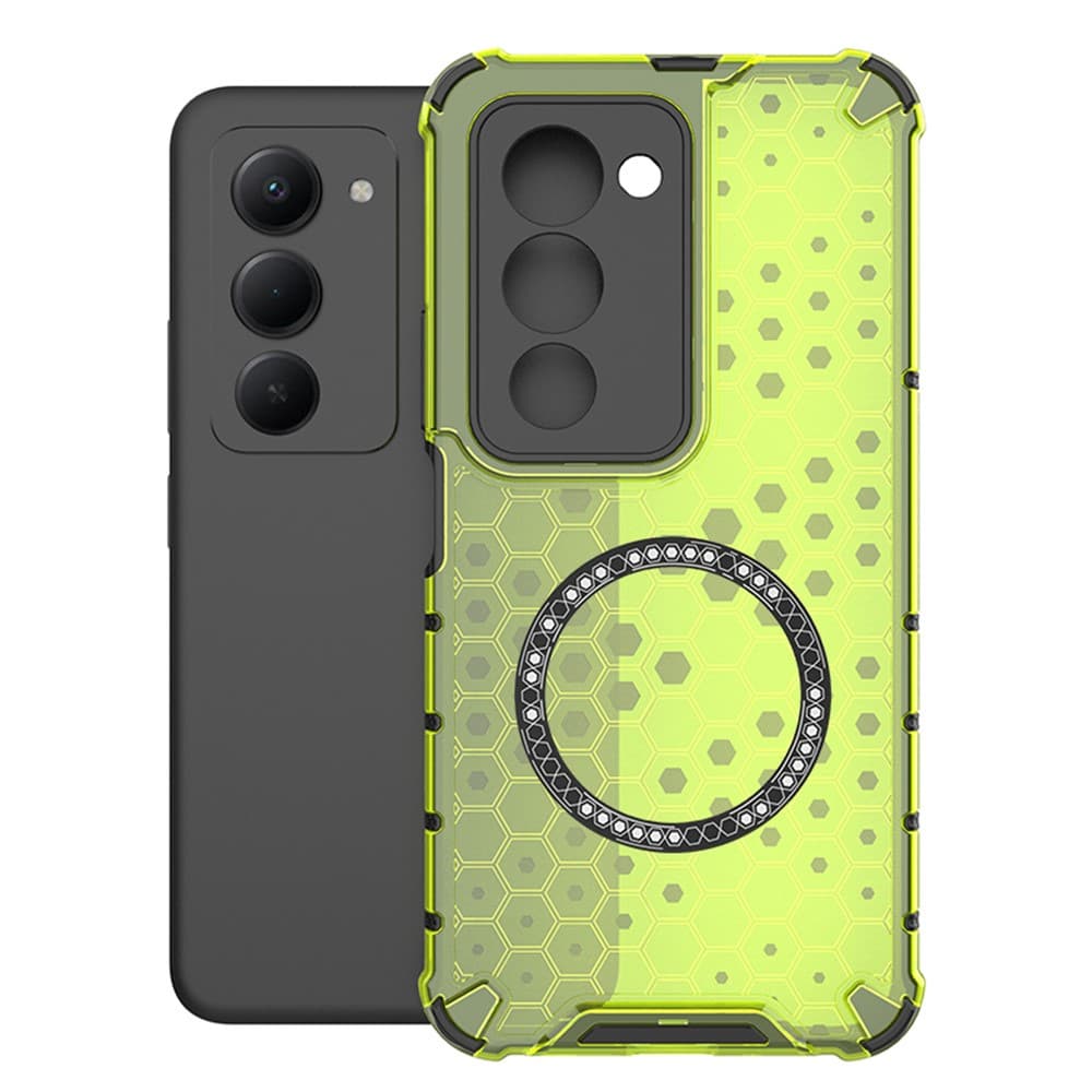 Husa HoneyComb » Xiaomi Redmi 15 4G, cu extra protectie colturi, cu MagSafe,Green 1