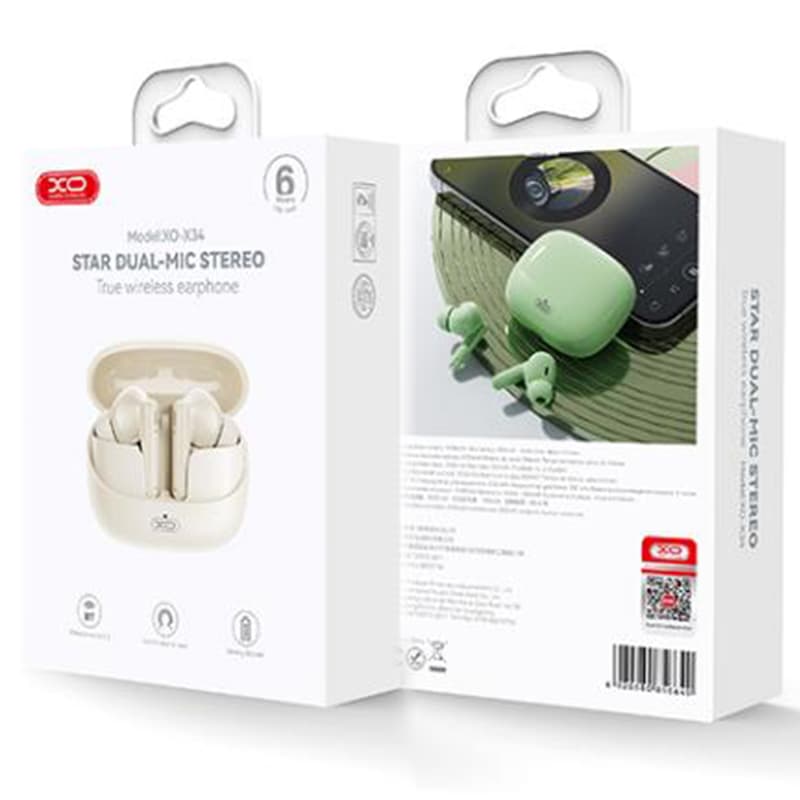 XO (X34) - Casti Wireless, Ear Buds, BT 5.3, 300mAh, BEIGE 1