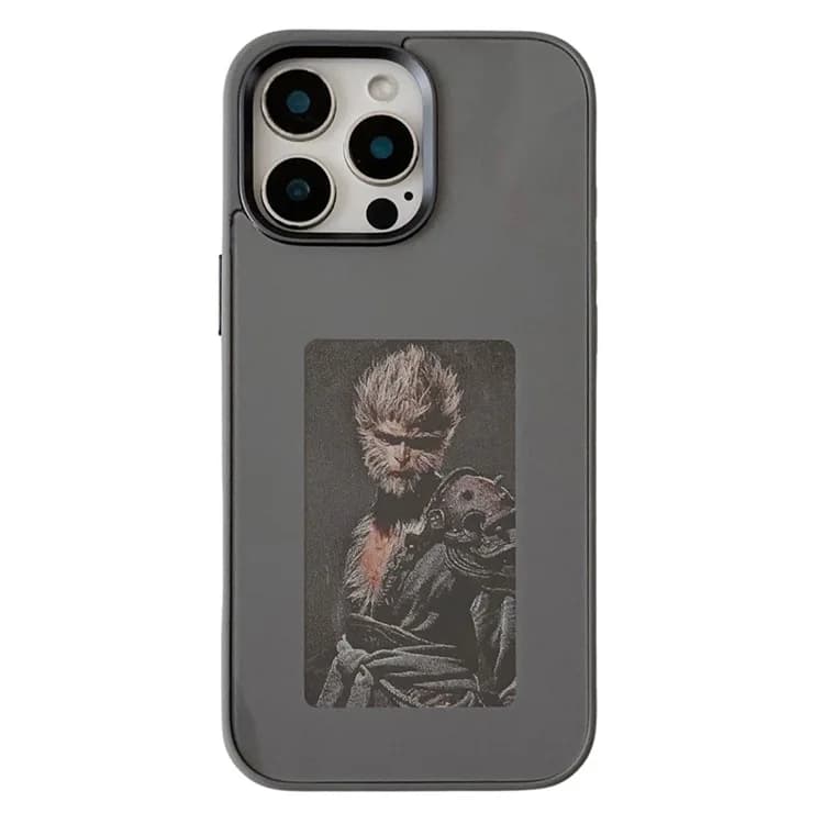 Husa InkLed » iPhone 16, ShockProof, cu Ecran Digital, Microfiber, Grey 1