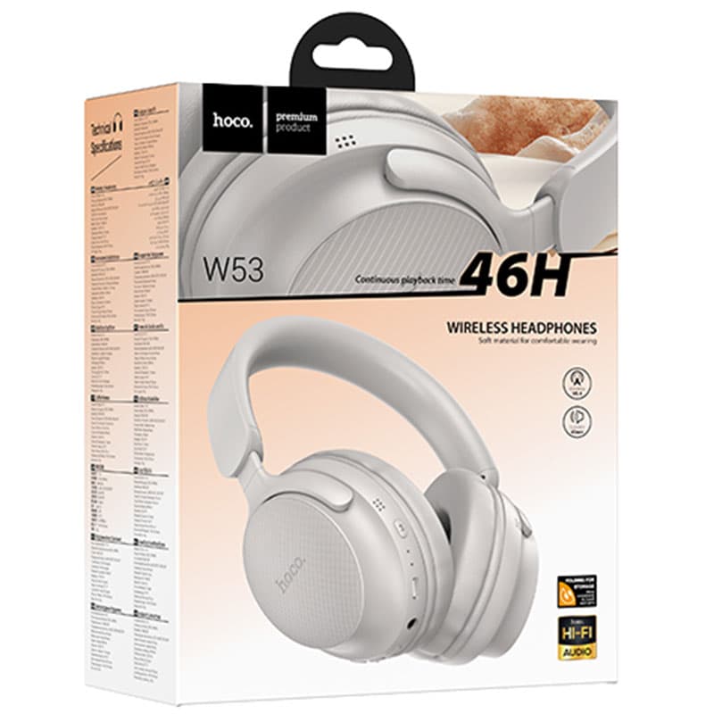 Hoco (W53) - Casti Wireless, Over Ear, BT, Grey 1