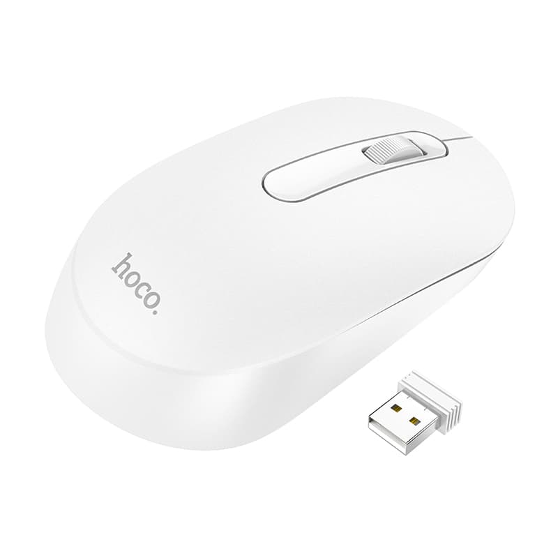Hoco (GM14) - Mouse Wireless, 1.200 DPI, 3D Button, White 1