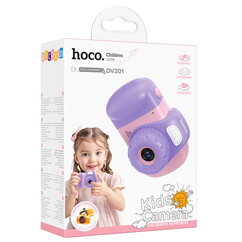 Hoco (DV201) - Camera Foto/Video pentru copii, 32MP, Play &amp; Fun, baterie incorporata, Pink 1