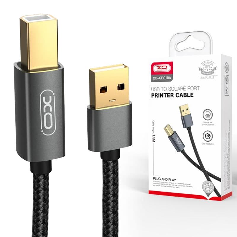 XO (GB010A) - Cablu OTG Transfer, USB-A la USB-B, Printer Cable, 1.5m, Black 1