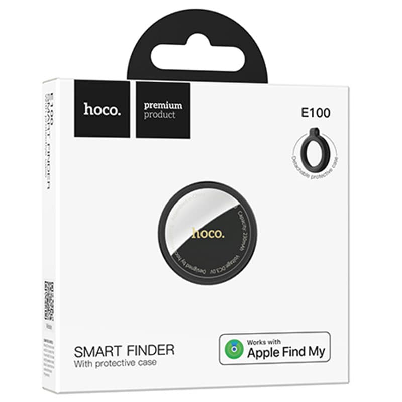 Hoco (E100) - Dispozitiv tiP AirTag, Apple Find My, certificat MFi, Black