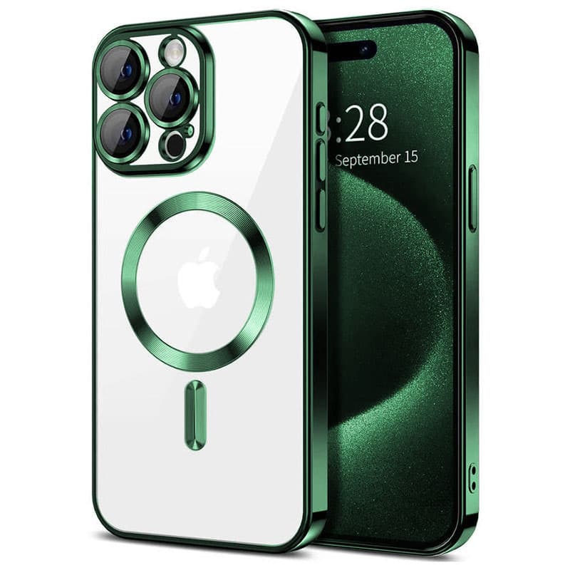 Husa Plating » iPhone 13 Pro, silicon cu MagSafe,ElectroEdge, Green 1