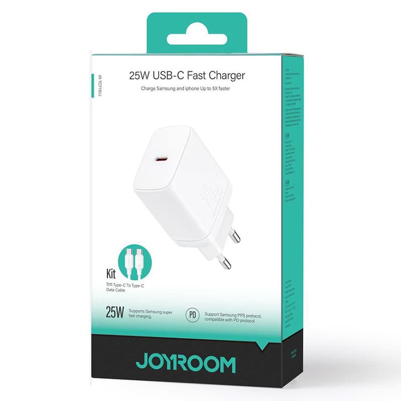 Joyroom (JR-TCF11) - Incarcator Retea + Cablu Lightning, 25W, 1xUSB-C, PD, White 1