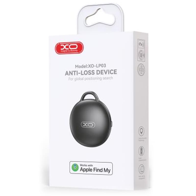 XO (LP03) - Dispozitiv tiP AirTAG, anti-pierdere, compatibil functie FindMy MFI, BLACK 1