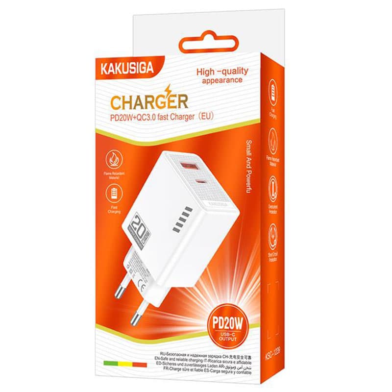 Kaku (KSC-1239) - Incarcator Retea, 18W, 3A, 1xUSB-C, FastCharge, White 1