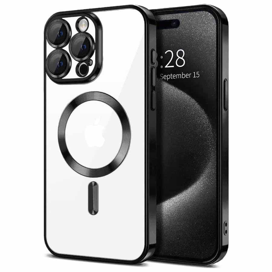 Husa Plating » iPhone 17 Pro Max, silicon cu MagSafe,ElectroEdge, Black 1