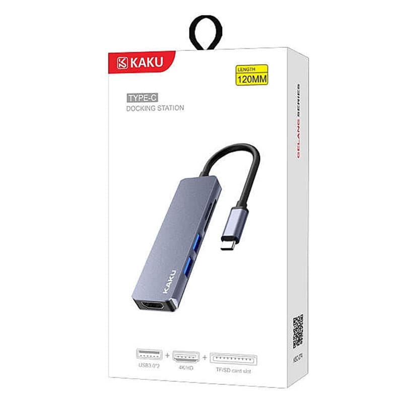 Kaku (KSC-274) - Hub MultiPhoneort USB-C, 4-in-1, 2xUSB3.0, SD Reader, 1xHDMI, Grey 1
