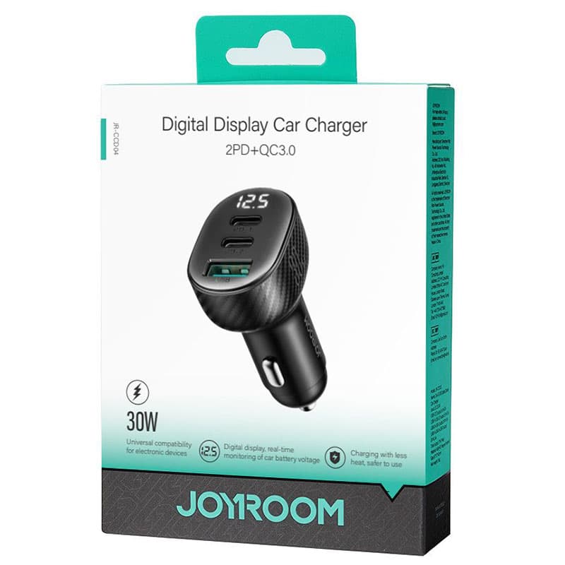 Joyroom (JR-CCD04) - Incarcator Auto, PD30W, 2xUSB-C, 1xUSB, FastCharge, Black 1
