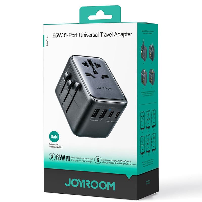 Joyroom (TCW02) - Incarcator Retea, 3A, 2xUSB, QC 3.0, Universal, US/JP/AU/UK/EU, Black 1