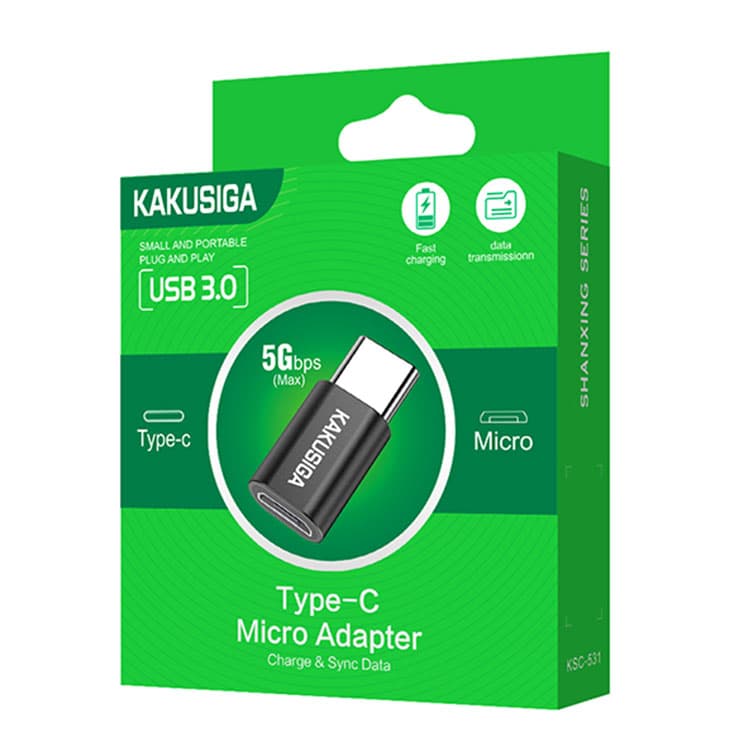 Kaku (KSC-531) - Adaptor OTG Transfer, MicroUSB la USB-C, Black 1