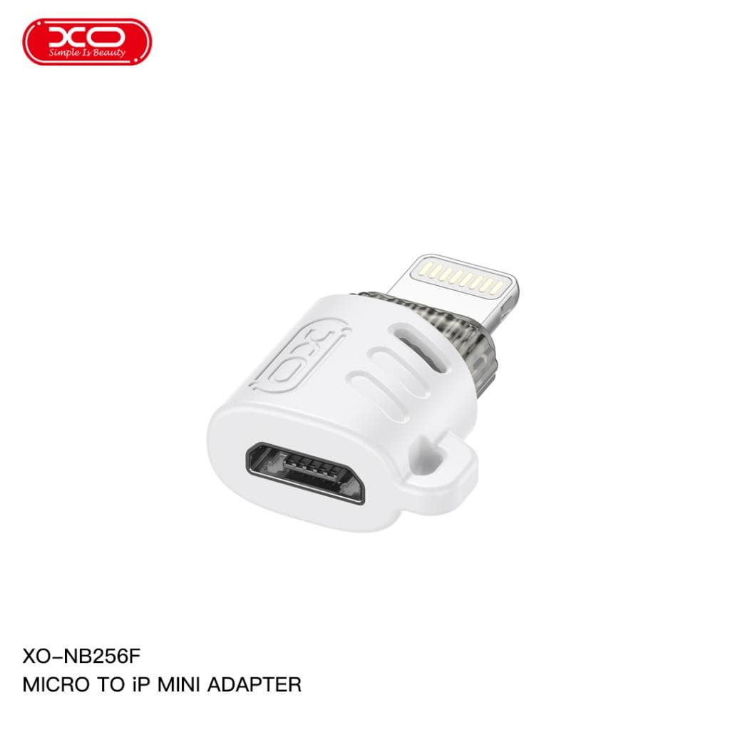 XO (NB256F) - Adaptor OTG Transfer, MicroUSB la Lightning, White 1