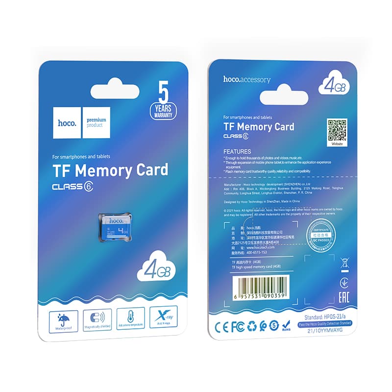 Hoco (UD6) - Card Memorie microSD, High Speed, Clasa 10 / U1, 4 GB 1