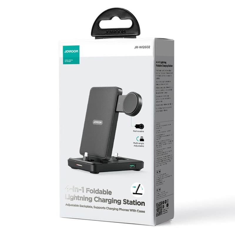 Joyroom (JR-WQS02) - Incarcator Wireless, Statie 4 in 1, 7.5W, Qi Charging, tiPhone Stand, Black 1